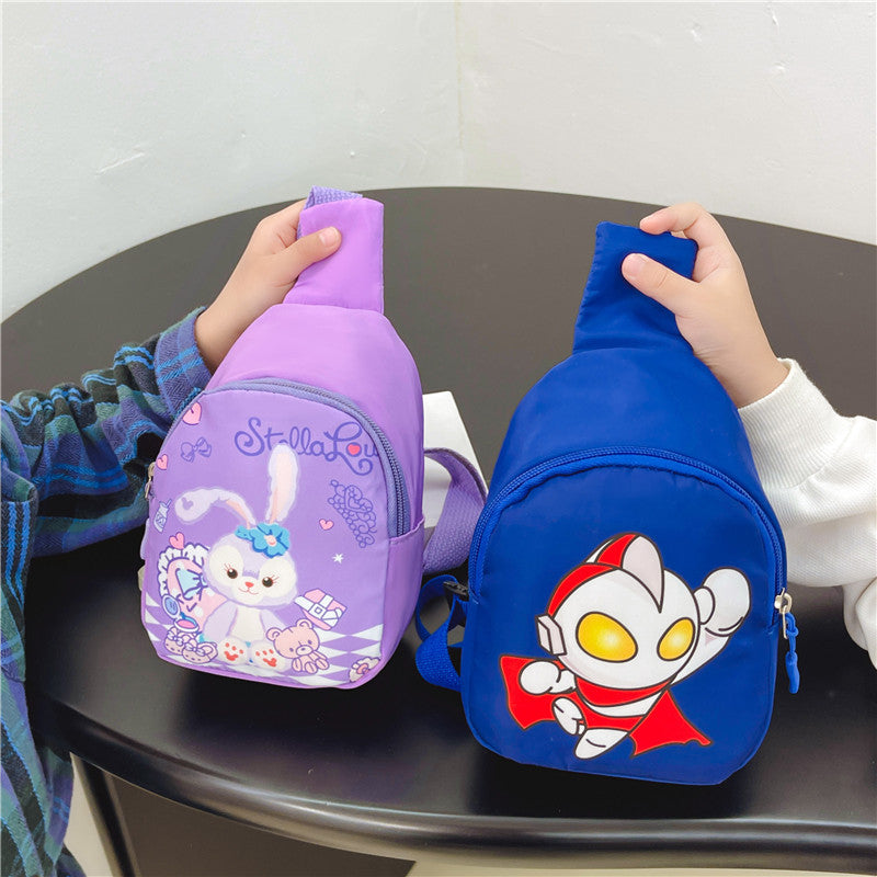 New style children's chest bag cartoon cute change shoulder bag boys and girls messenger bag fashionable all-match chest bag wholesale 