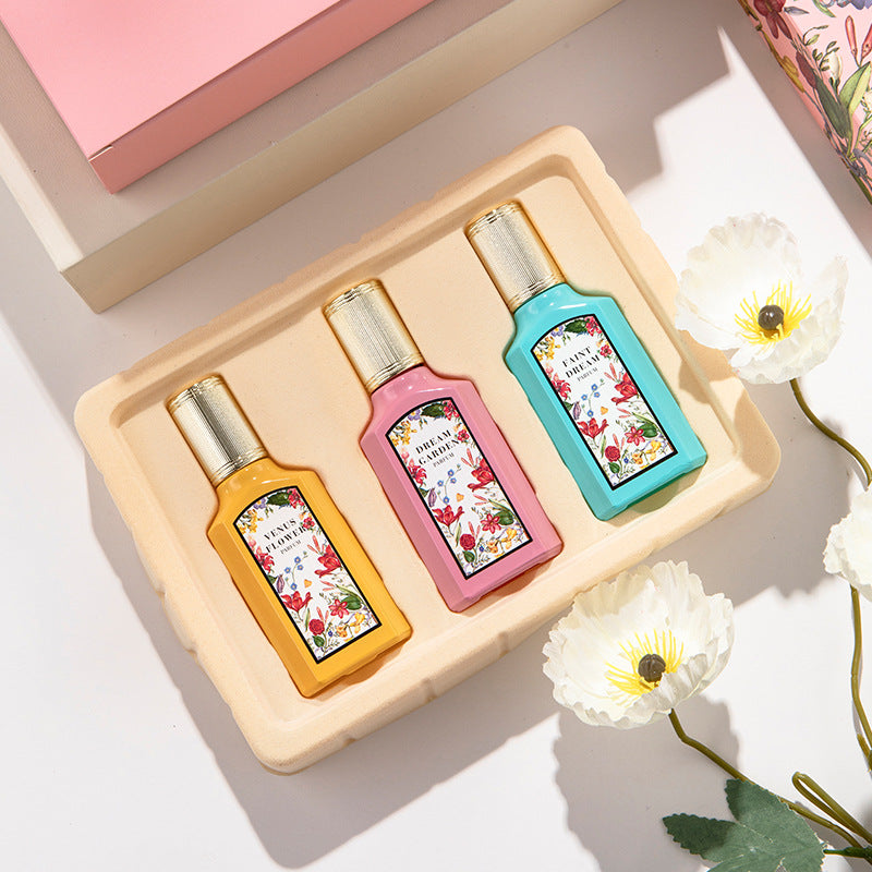 2023 new product Qimeng Zihua women's perfume set jasmine fragrance three-piece set student gift Thailand 