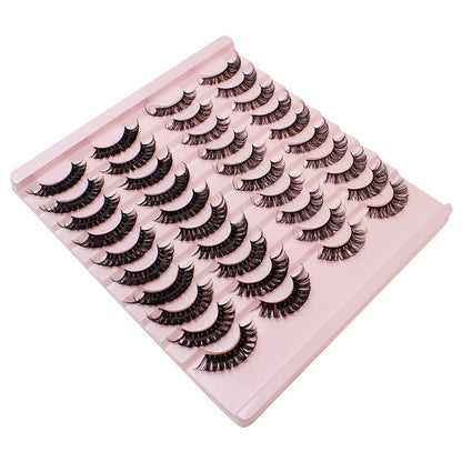 Dingsen false eyelashes factory cross-border stable supply 20 pairs of DD Russian curled eyelashes European and American thick