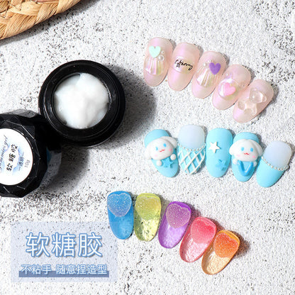 Nail art solid carving glue 3D three-dimensional mud soft glue carving model nail art PVC pinching glue solid gel