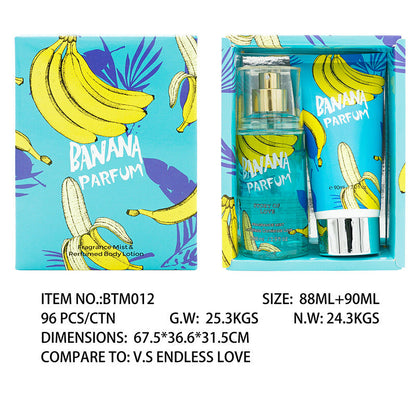 Cross-border supply of women's perfume Vietnam Southeast Asia Thailand box body lotion two-piece set lasting perfume wholesale