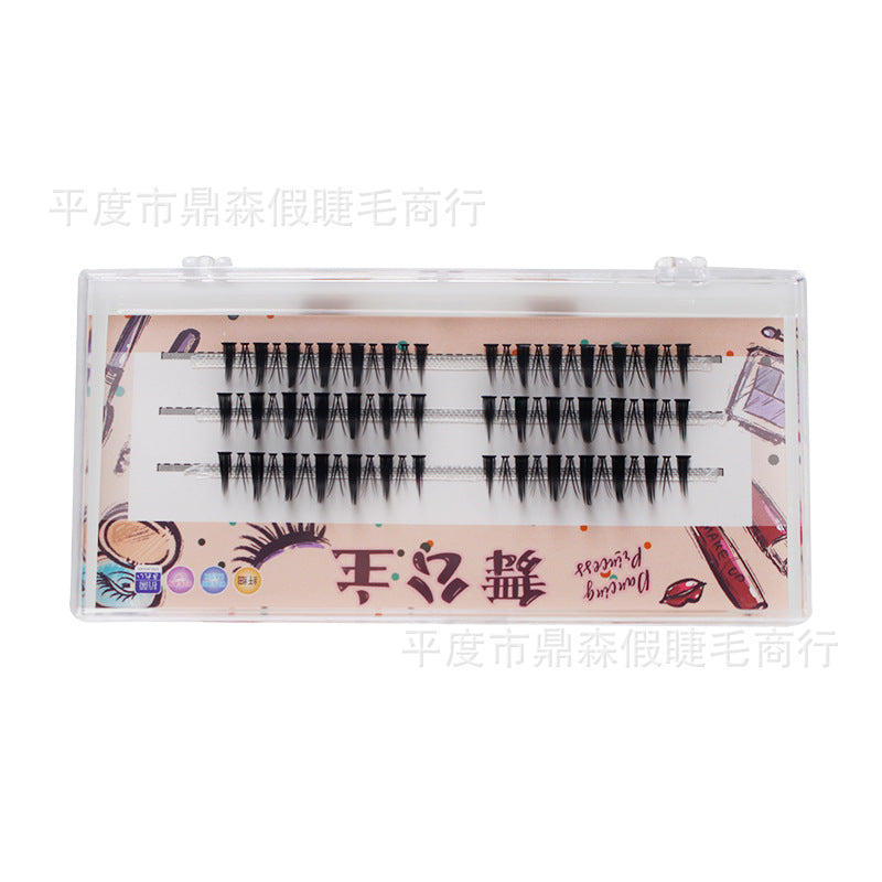 Dancing Princess Little Devil Segmented False Eyelashes Natural Style Thick Single Cluster Self-grafted Eyelashes COS