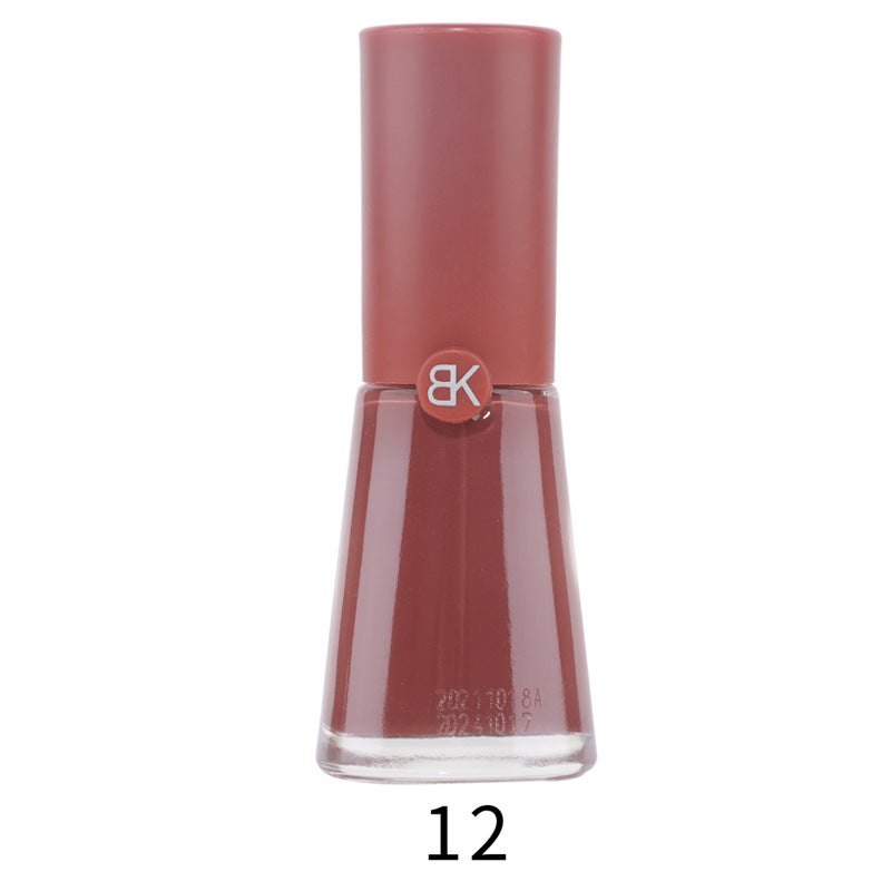 BK unpeelable new water-based nail polish pure color free baking autumn and winter style white macaron lemon 9.5ml 