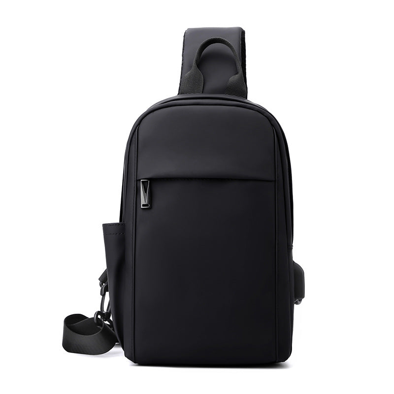 Cross-border new men's messenger bag simple temperament commuter shoulder bag usb light business sports leisure chest bag 