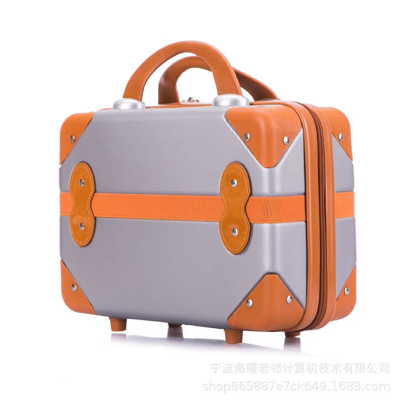 Retro mini suitcase 14 inch makeup box wedding dowry travel small box cosmetic bag boarding suitcase female 