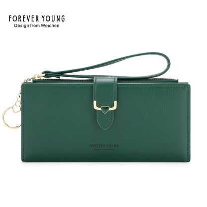 Forever Young Women's Long Wallet RFID European and American Style Large Capacity Clutch PU Cross-border Clutch 