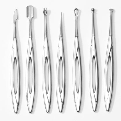 Stainless steel mirror polish nail remover planer nail treatment nail remover steel push dead skin fork acne needle ear spoon nail art nail remover tool