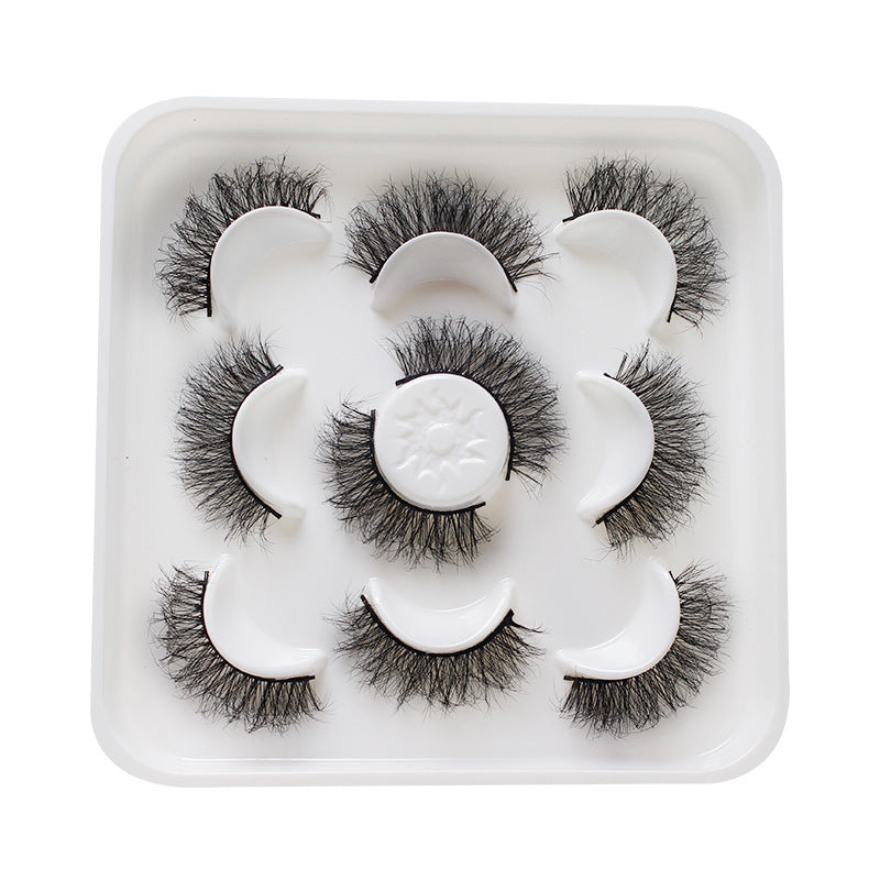 Dingsen false eyelashes factory cross-border stable supply fried hair a total of 5 pairs of messy thick eyelashes