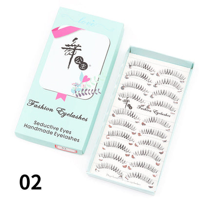 Dancing Princess False Eyelashes Factory Cross-border Supply Sharpened Eyelashes Women 10 Pairs Natural Style One-piece Eyelashes