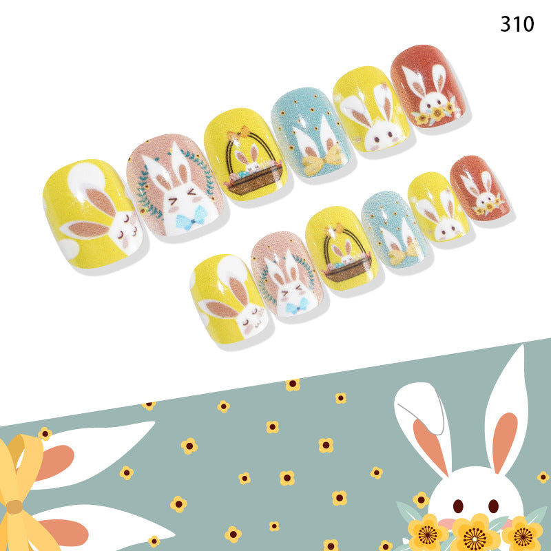 Nail art wearable nail tips cute Easter children's nail tips wearable nail tips patches fake nails finished nail tips