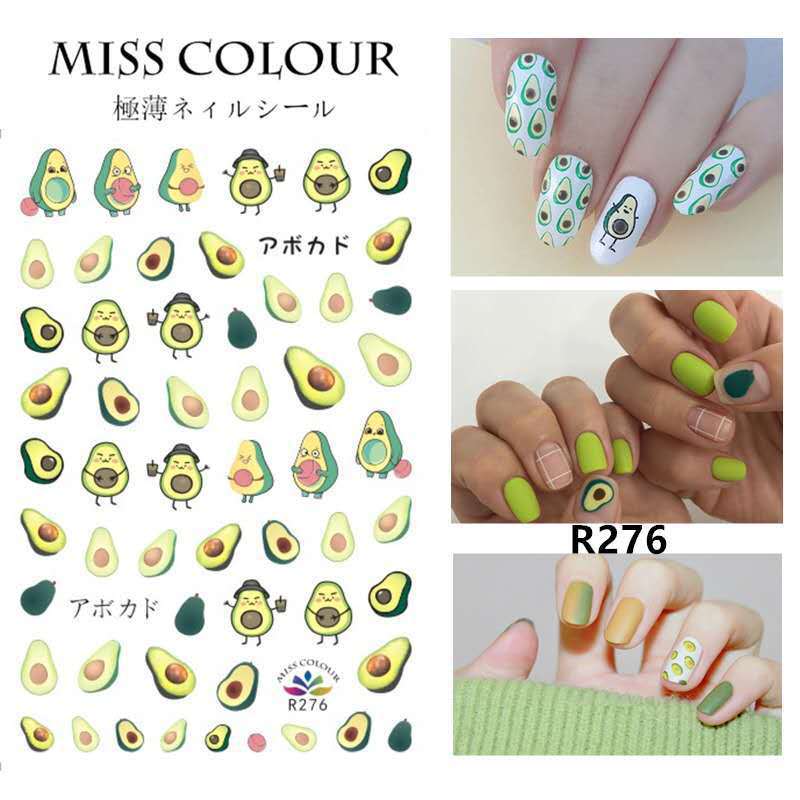 Hyuna's same style nail art nail stickers fruit stickers summer colorful cute 3D jewelry stickers small fresh plants