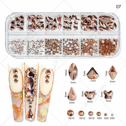 New nail art special-shaped diamond fantasy special-shaped flat bottom nail art diamond glass diamond jewelry nail stickers sequins accessories wholesale