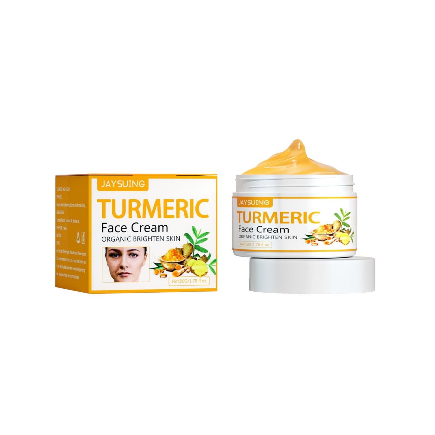 Jaysuing Turmeric Firming Skin Cream បំបាត់ភាពជ្រីវជ្រួញ ប្រឆាំងភាពចាស់ ធ្វើអោយស្បែកមុខតឹងណែន និងភ្លឺថ្លា 