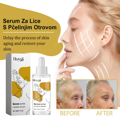 Hoygi Bee Venom Anti-Aging Facial Essence Lightens Fine Lines and Crow's Feet Skin Rejuvenation Long-lasting Moisturizing Anti-Wrinkle Essence 