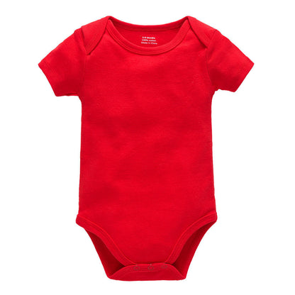 Bodysuit, plain cotton short-sleeved children's clothes, baby A-type boys and girls solid color triangle romper 