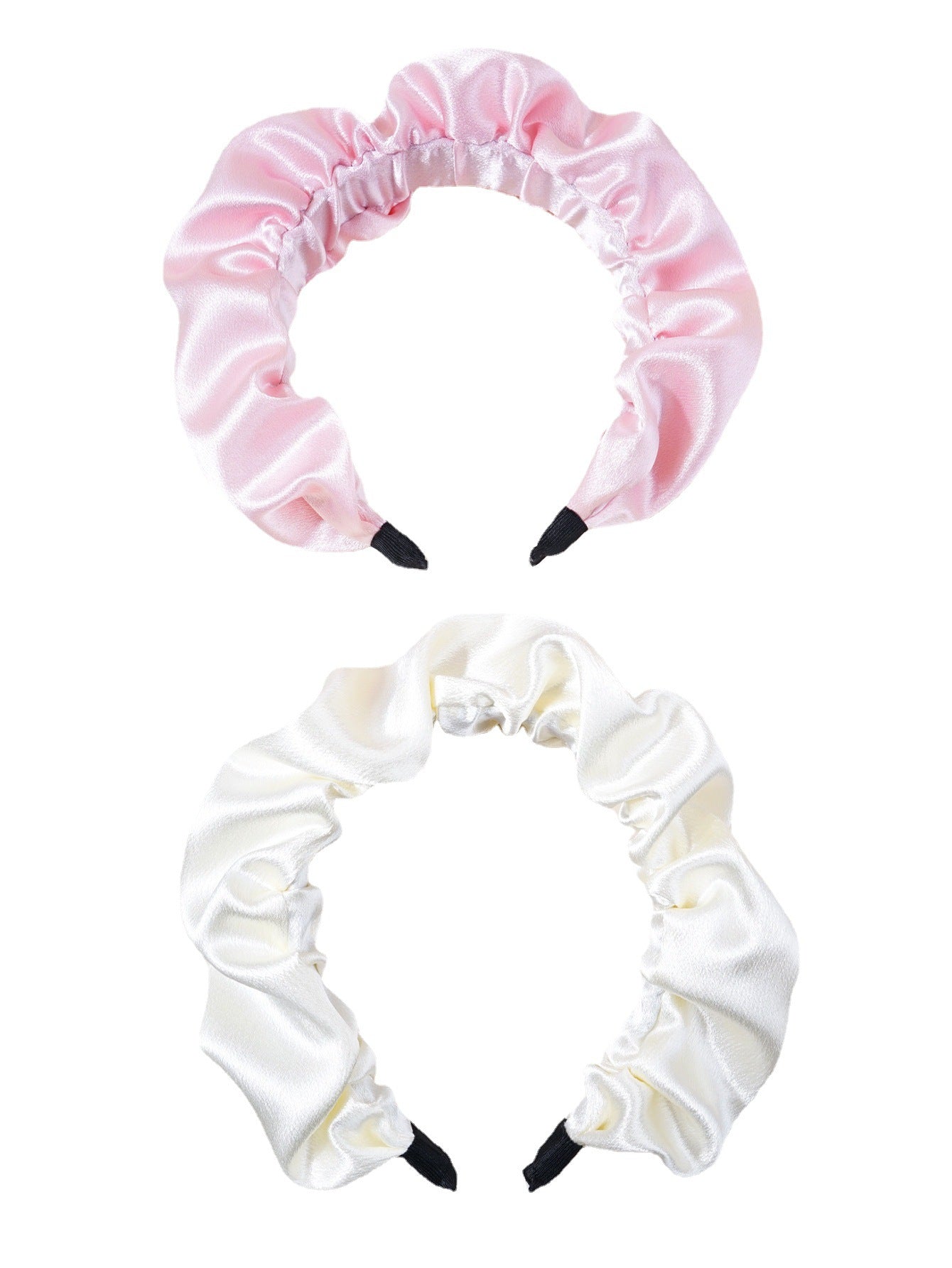 European and American new style headband for women Korean style pleated head buckle face wash hairpin imitation silk satin pleated headband hair cave for women