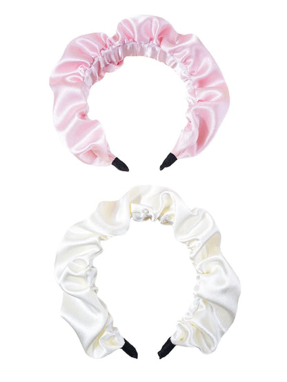 European and American new style headband for women Korean style pleated head buckle face wash hairpin imitation silk satin pleated headband hair cave for women