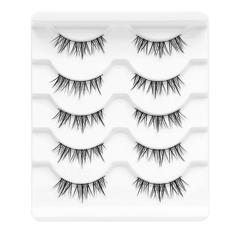 DINGSEN false eyelashes manufacturer cross-border supply segmented self-grafted eyelashes thin stem eyelashes 5 pairs