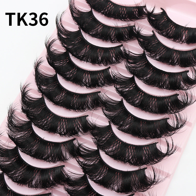 DINGSEN false eyelashes factory cross-border stable supply 10 pairs of DD holiday eyelashes Russian curling set