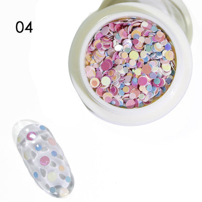 Zhifei nail art mixed color round sequins 6 colors mixed size candy color mixed colorful round nail art sequins