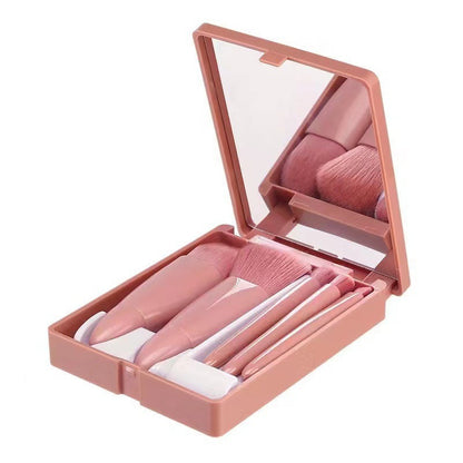 Internet celebrity 5-piece makeup brush set box eyeshadow brush lip brush blush powder brush portable mirror beauty tools