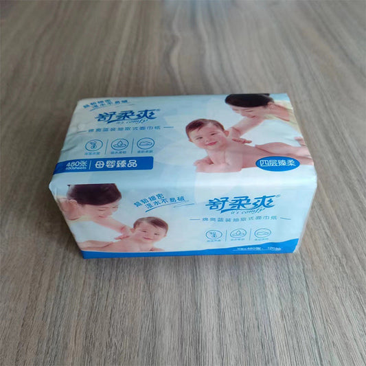 Wet and water-friendly 480 sheets of baby large pack of facial tissues, household tissues, 4 layers of soft baby tissues, affordable wholesale