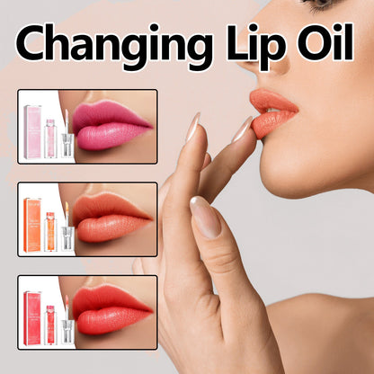 EELHOE color-changing lip oil dilutes lip lines, moisturizes, removes dead skin and makes lips plump and plump in multiple colors 