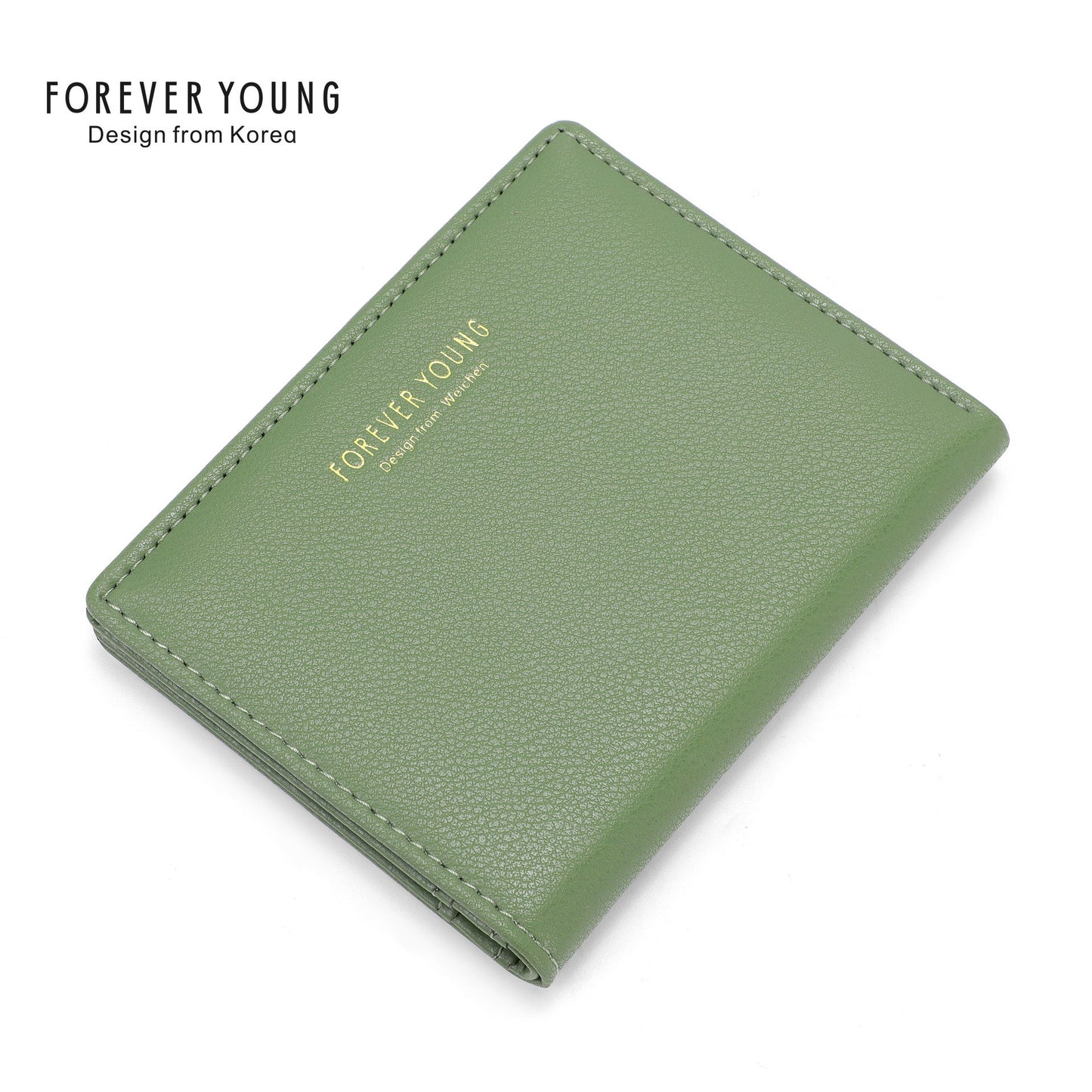 forever young short wallet women's multi-card slot coin purse ultra-thin simple ladies wallet solid color wallet 