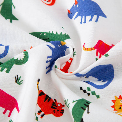 betop children's clothing 2024 summer new children's clothing children's full print dinosaur short-sleeved baby tops short-sleeved T-shirts