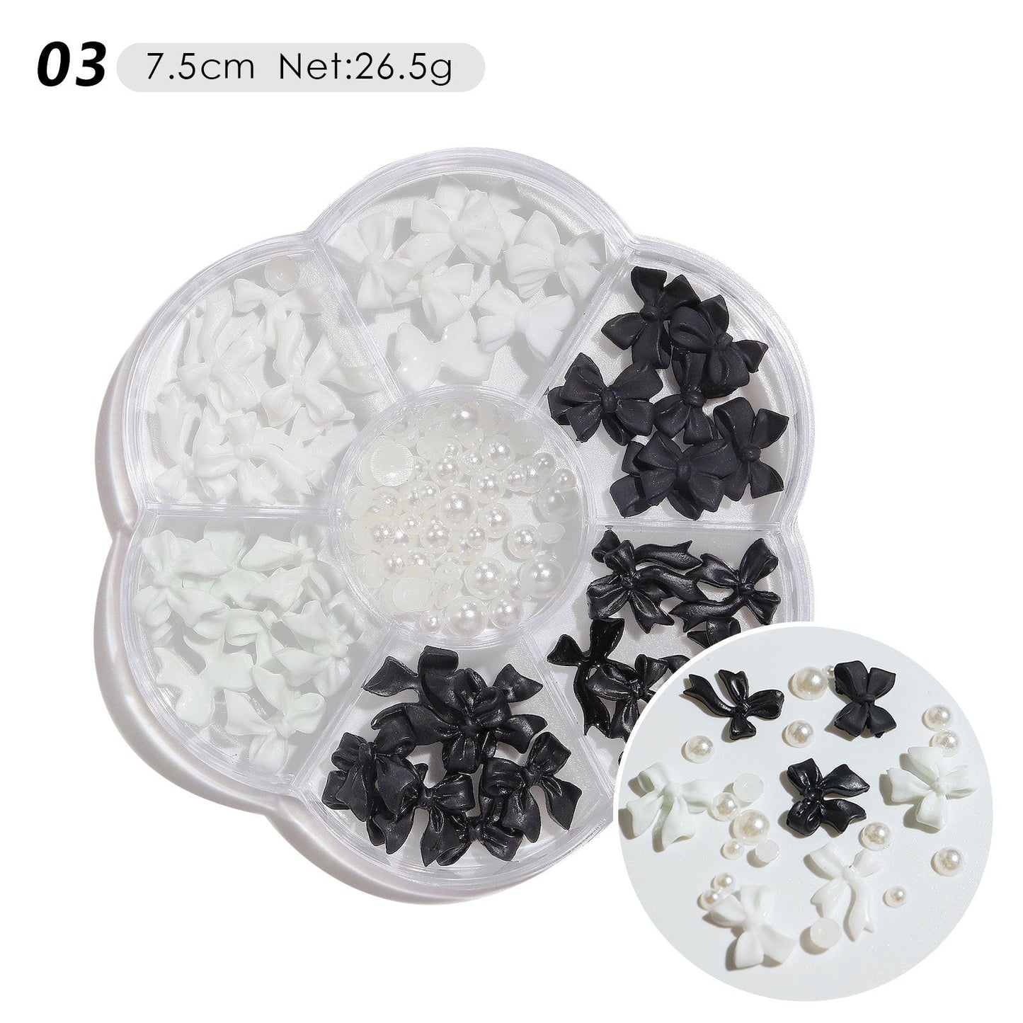 Nail accessories flower bow aurora patch bear rhinestone pearl mixed nail decoration diamond sequins wholesale