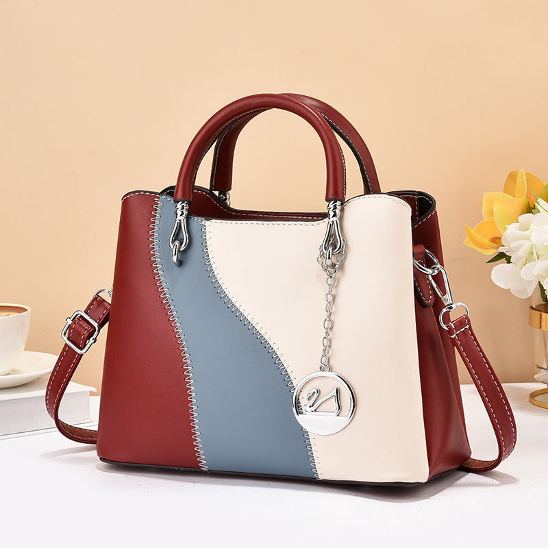 2024 autumn and winter new style bags for women color matching handbags large capacity trendy fashion shoulder messenger bag one piece 