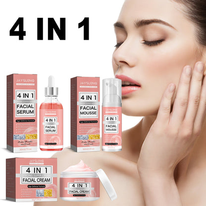 Jaysuing 4-in-1 Facial Skin Care Essence Cream Firming Moisturizing Skin Cleansing Moisturizing Oil Control Set 