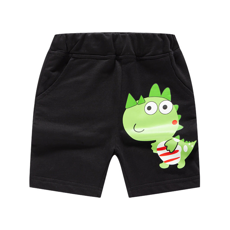 2024 new children's shorts pure cotton cartoon summer bottoms Korean style knitted casual pants boys shorts