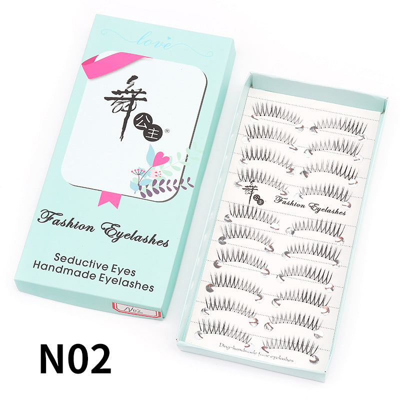 Dancing Princess False Eyelashes Factory Cross-border Supply Sharpened Eyelashes Women 10 Pairs Natural Style One-piece Eyelashes