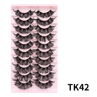 DINGSEN false eyelashes factory cross-border stable supply 10 pairs of DD holiday eyelashes Russian curling set