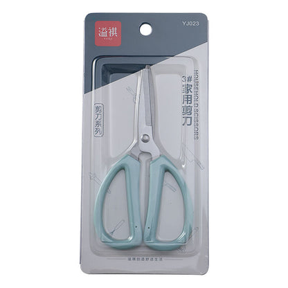 YJ023 stainless steel scissors red handle No. 3 handmade office household scissors soft handle civilian scissors art office scissors