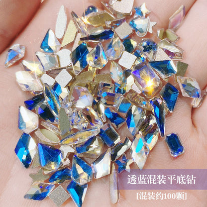 Nail rhinestones 100 pieces nail accessories aurora diamonds phantom shaped diamonds New York storm diamonds hot bottom diamonds wholesale