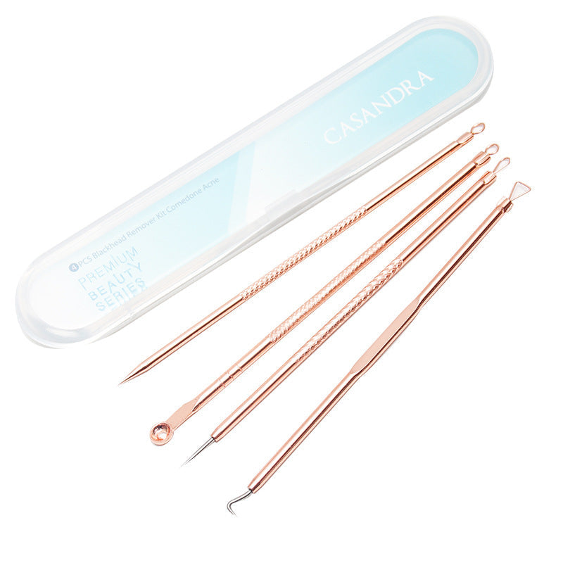 Spot double-headed acne needle 4-piece set rose gold acne needle acne needle acne acne clamp cell clamp wholesale