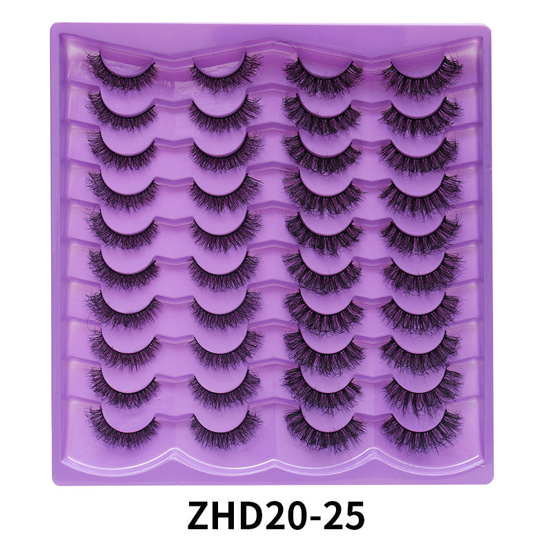 Dingsen false eyelashes stable cross-border supply 20 pairs of fried eyelashes European and American short thick mix eyelashes