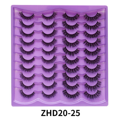 Dingsen false eyelashes stable cross-border supply 20 pairs of fried eyelashes European and American short thick mix eyelashes