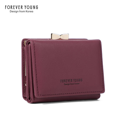 forever young wallet women's short cute Japanese style student wallet Korean version simple three folding coin purse