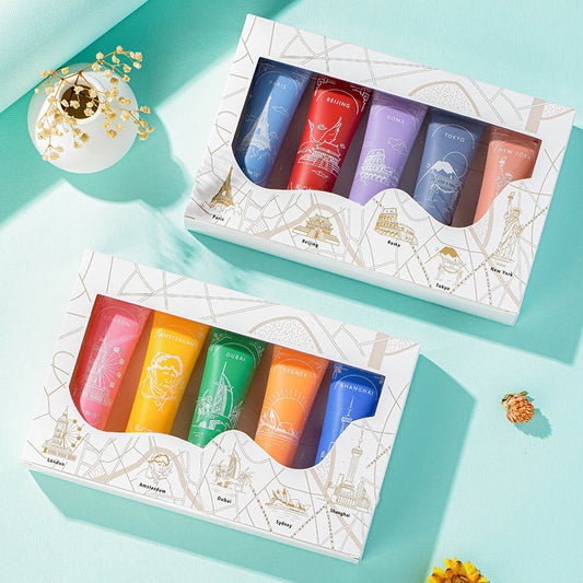 Flower Story Hand Cream Set 30g*5 Gift Box Gift Factory Moisturizing One Piece Hand Cream Set 