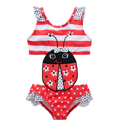 Girls' small fresh one-piece swimsuit summer 2024 medium and large children's cute swimsuit for taking photos girls' fashionable swimsuit factory 