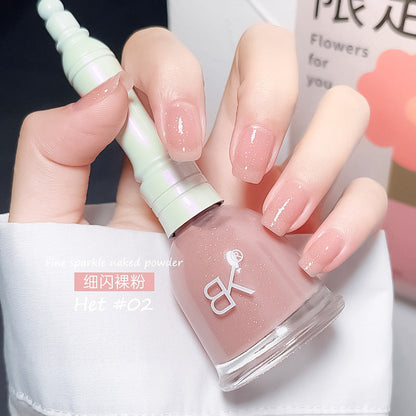 Water-based nail polish, no baking, quick drying, long-lasting, non-peelable, bell autumn and winter transparent nude jelly nail polish for nail salon