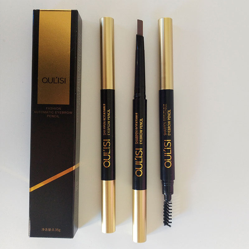 [Replacement pen head wholesale] Oulis gold tube double-head eyebrow pencil rotating and not easy to fade female beginners