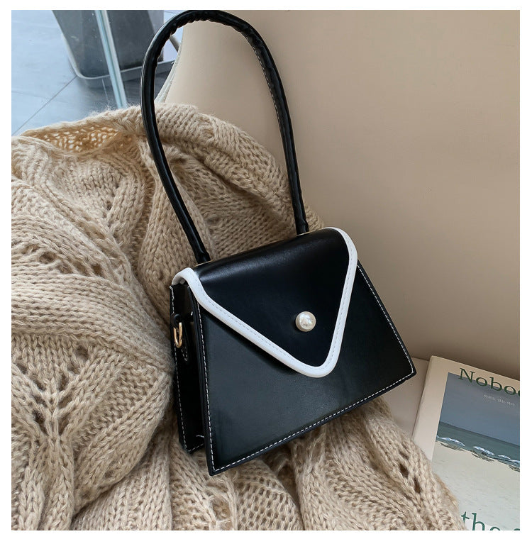 Fashion trend French bag women's bag 2024 autumn new retro fashion hand-held small square bag shoulder messenger bag 