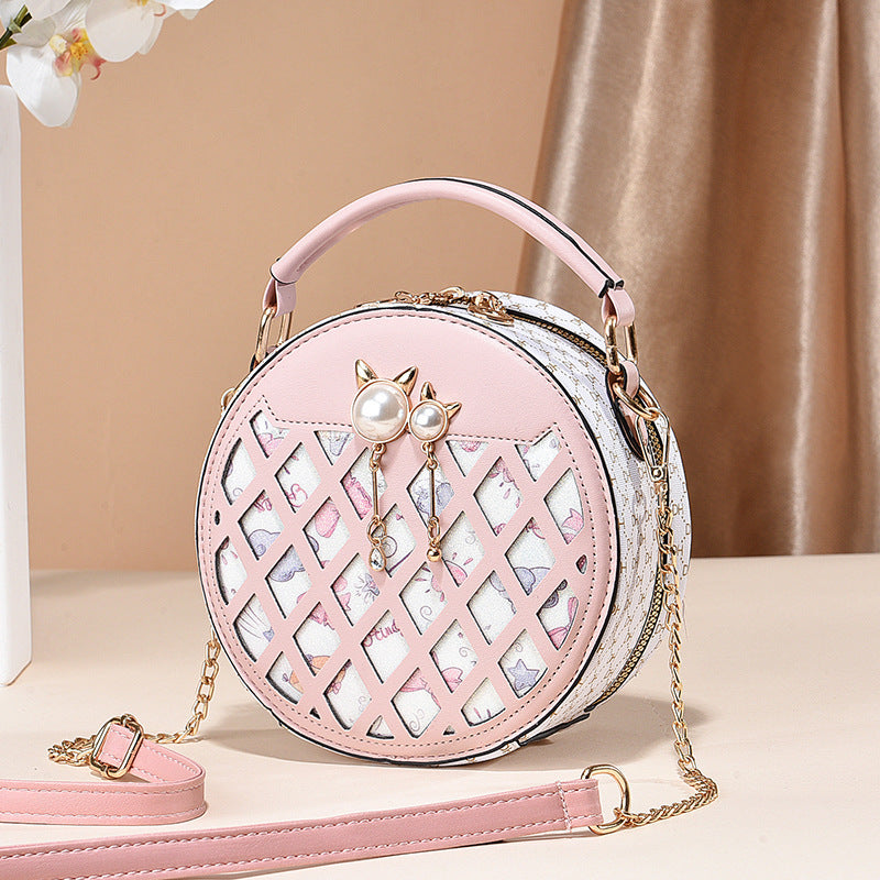 2024 autumn and winter bags for women new casual mobile phone bags crossbody small round bags for women trendy fashion sweet chain bags 