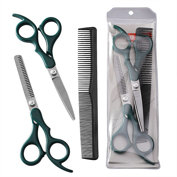 Children's stainless steel hairdressing special pet scissors full set of tooth scissors flat scissors hairdressing tools barber scissors set