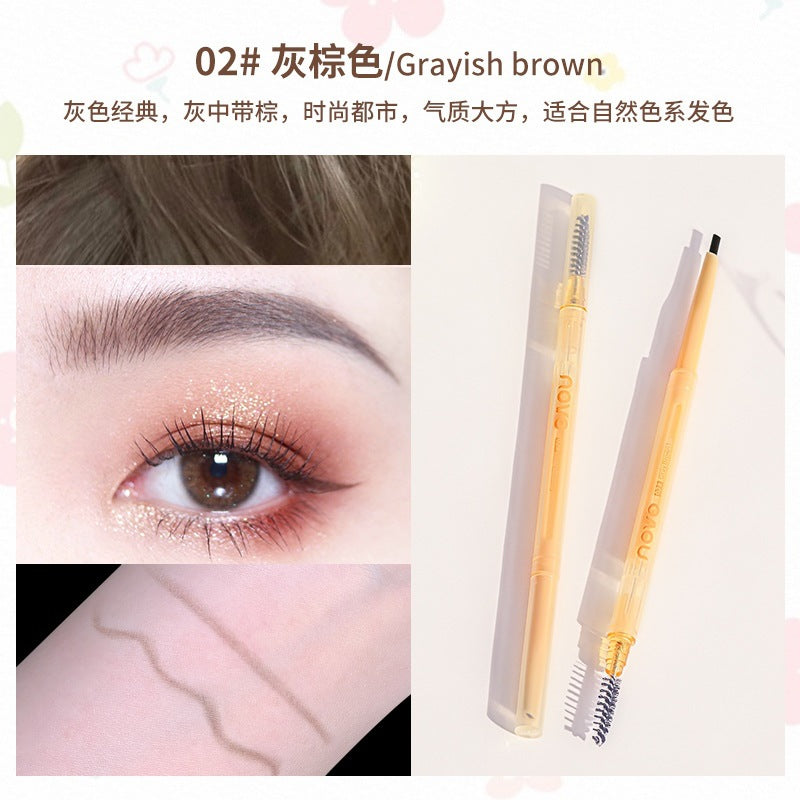 NOVO small oval double-head eyebrow pencil with eyebrow brush natural color lasting machete extremely fine waterproof and sweat-proof fine wholesale