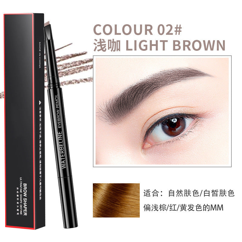 2023 new double-headed eyebrow pencil waterproof and sweat-proof natural ultra-fine automatic non-smudge makeup cross-border live broadcast